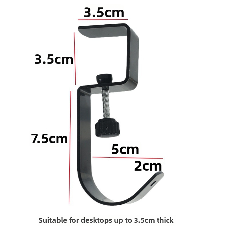 Metalinė kabykla prie stalo krašto, vieno kabliuko, lengvas prabangos stilius, apkrova virš 30 kg
