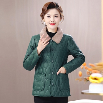 PU odos švarkas žiemai, su fliso pamušalu, storas, ilgis 50–65 cm