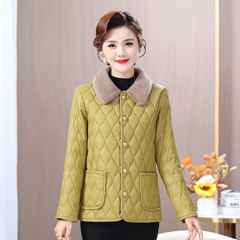 PU odos švarkas žiemai, su fliso pamušalu, storas, ilgis 50–65 cm