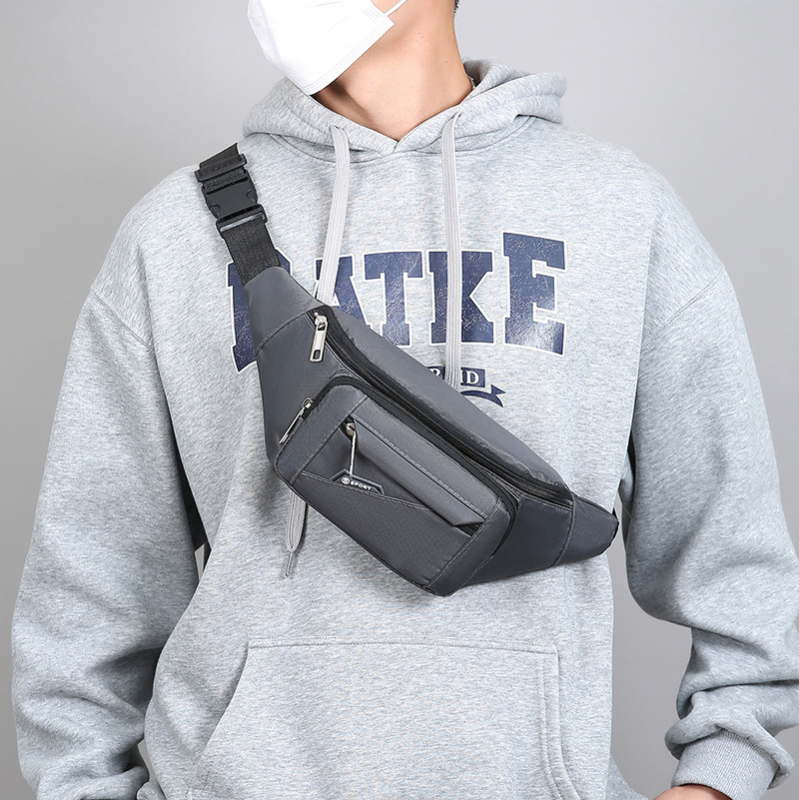 Мъжка чанта за кръст от найлон, водоустойчива, подплата полиестер, стил за свободно пътуване