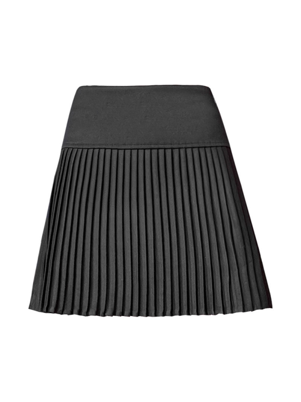 Πλισμένη φούστα A-line, υψηλής μέσης, χειμερινή έκδοση, ύφασμα μαλλί με πολυεστέρα 80-90% και σπάντεξ <30%