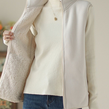 Chenille liemenė su polo apykakle, įprastas kirpimas, Spandex iki 30%, pavasaris 2025