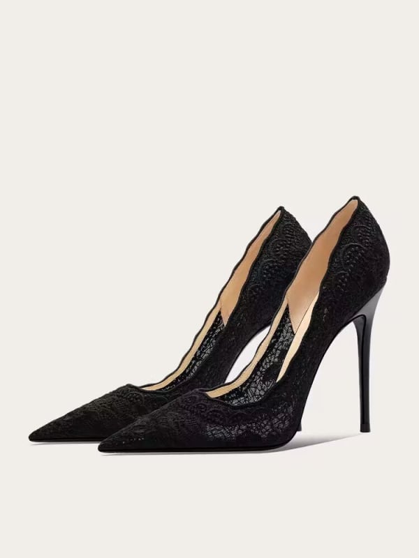 Nuotakų aukštakulniai moterims su smaigiu nosimi, velorinė viršutinė dalis, plonas kulnas 6–8 cm, vidpadis iš dirbtinės odos