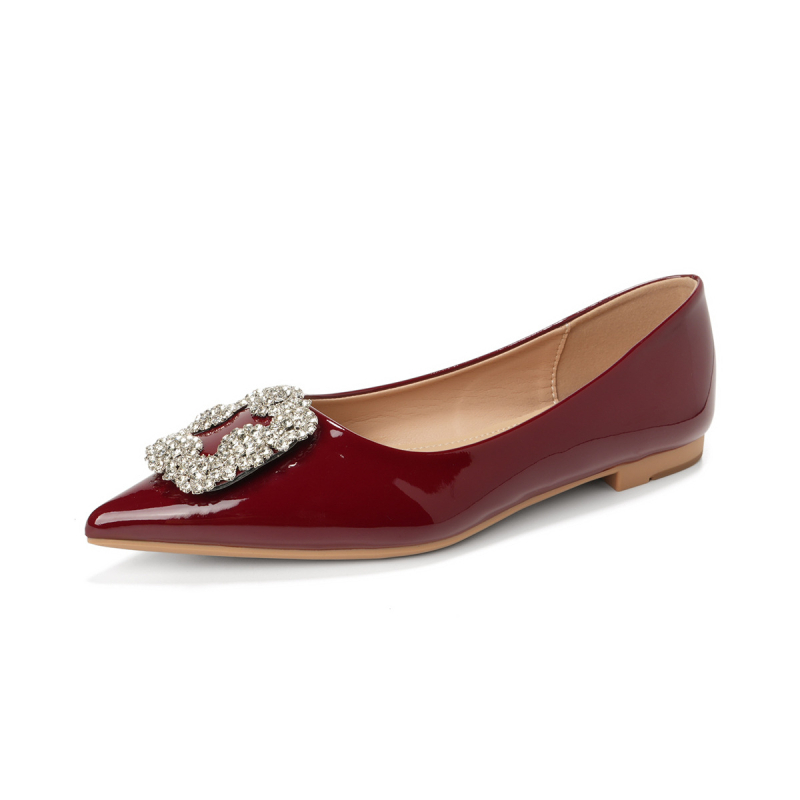 Moteriški avies odos bateliai su smailiu pirštu, žemas kulnas, PU įdėklas, guma padas