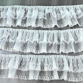 Lolita pūkinių sijonų kraštas su dvigubo sluoksnio plačiomis nėrinėmis – nėriniai ir tinklas, Tyson Lace