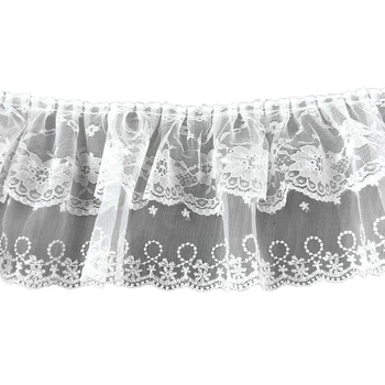 Lolita pūkinių sijonų kraštas su dvigubo sluoksnio plačiomis nėrinėmis – nėriniai ir tinklas, Tyson Lace