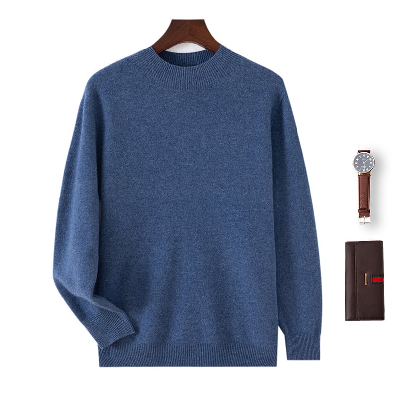 Пуловер 100% вълна, кръгло деколте, дълги ръкави, дебела плетка, без гладене