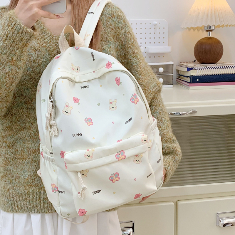 Σακίδιο κοριτσιών γυμνασίου – νάιλον, με επεκτεινόμενη χωρητικότητα, στυλ νεανικού πανεπιστημίου, καμπύλες ιμάντες ώμων