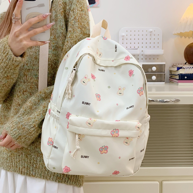 Σακίδιο κοριτσιών γυμνασίου – νάιλον, με επεκτεινόμενη χωρητικότητα, στυλ νεανικού πανεπιστημίου, καμπύλες ιμάντες ώμων