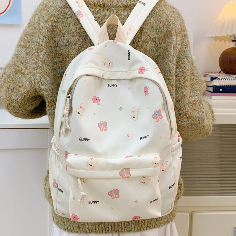 Σακίδιο κοριτσιών γυμνασίου – νάιλον, με επεκτεινόμενη χωρητικότητα, στυλ νεανικού πανεπιστημίου, καμπύλες ιμάντες ώμων