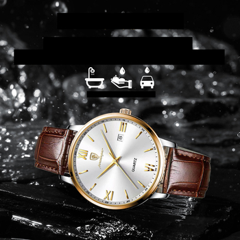 Šveicariškas vandeniui atsparus itin plonas vyriškas laikrodis su šviečiančiu dizainu, stilingas kvarcinis rankinis laikrodis, geidžiama prekė tiesioginėms transliacijoms ir eksportui, galimas tiesioginis pristatymas.