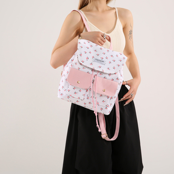 Rucsac cu capacitate mare, în stil street fashion, din material textil, căptușeală poliester, închidere cu capac, buzunar intern pentru telefon, design exterior tridimensional, rezistent la uzură, Vara 2025