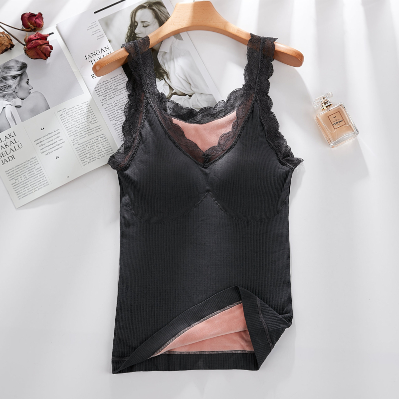 Naiste nailonist soe vest veluurvoodriga, õmblusteta, kahekordne kiht, V-kaelus, sobib aluskihiks või väline rõivas
