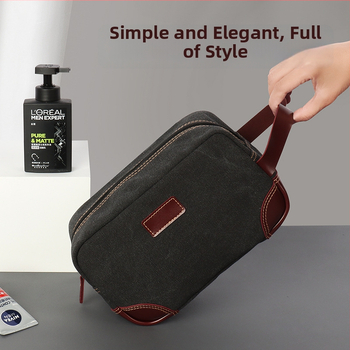 Vyrų kelioninis kosmetinės krepšys – didelė talpa, kubo formos drobės krepšys, sausai–drėgnai atskyrimas, kelioninis kosmetikos organizatorius