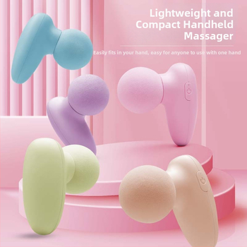 Mini masāžas ierīce ar iekšēju akumulatoru, birstmotoru, daudzpakāpju ātrumi, līdz 5. ātrumam vai augstāk, 1 galviņa, akumulatora darbības laiks 1-3 stundas, trokšņi 46-70 dB