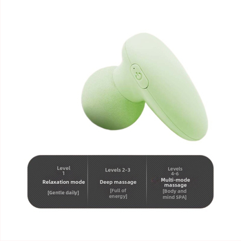 Mini masāžas ierīce ar iekšēju akumulatoru, birstmotoru, daudzpakāpju ātrumi, līdz 5. ātrumam vai augstāk, 1 galviņa, akumulatora darbības laiks 1-3 stundas, trokšņi 46-70 dB