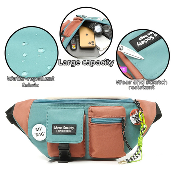 Vyrų krūtinės krepšys, drobė, gatvės stilius, atsparus dėvėjimui ir lengvina naštą