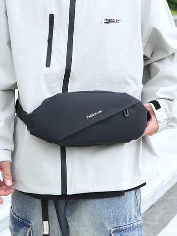 Мъжка чанта за кръст за пътуване — PU материя, водоустойчива, уличен стил, свободно време, Fxz-6060