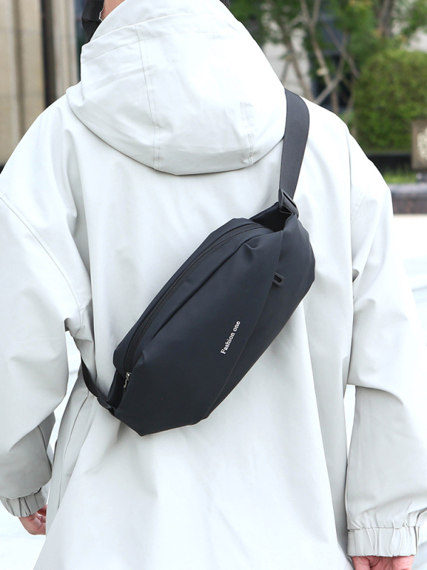 Мъжка чанта за кръст за пътуване — PU материя, водоустойчива, уличен стил, свободно време, Fxz-6060