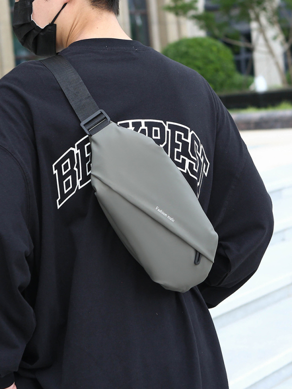 Мъжка чанта за кръст за пътуване — PU материя, водоустойчива, уличен стил, свободно време, Fxz-6060