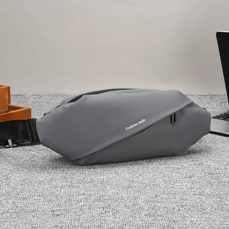 Мъжка чанта за кръст за пътуване — PU материя, водоустойчива, уличен стил, свободно време, Fxz-6060
