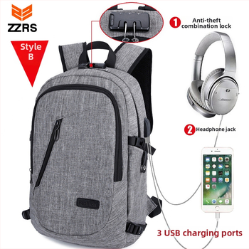 Férfi Oxford vászon hátizsák egyéni nyomtatással, 36–55 L, USB interfész, vízálló, lopás elleni védelem