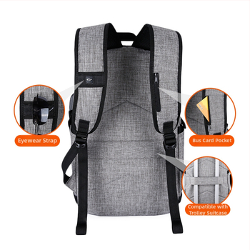 Férfi Oxford vászon hátizsák egyéni nyomtatással, 36–55 L, USB interfész, vízálló, lopás elleni védelem