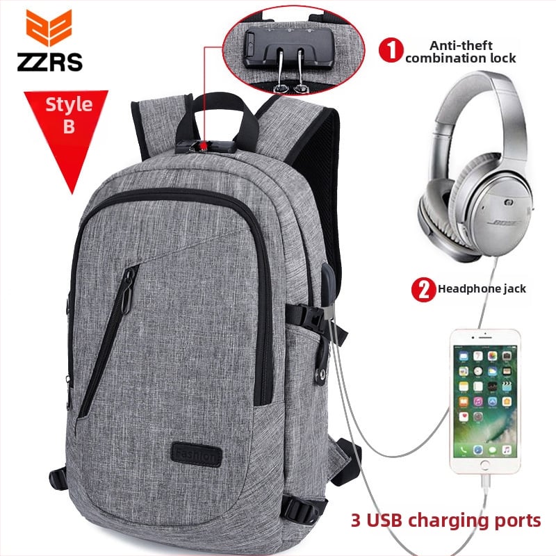 Férfi Oxford vászon hátizsák egyéni nyomtatással, 36–55 L, USB interfész, vízálló, lopás elleni védelem