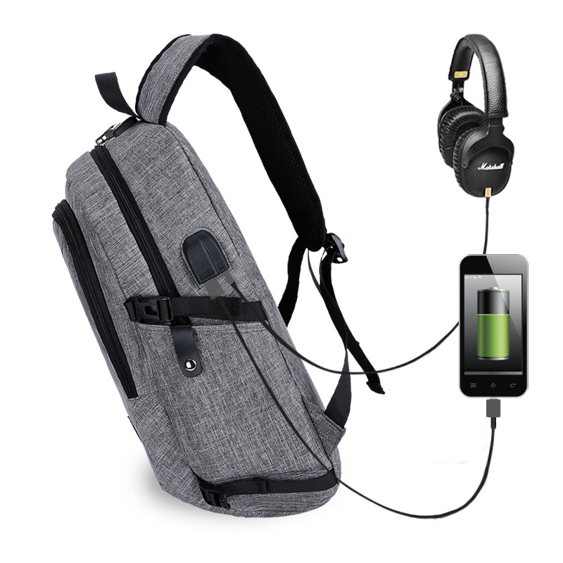 Férfi Oxford vászon hátizsák egyéni nyomtatással, 36–55 L, USB interfész, vízálló, lopás elleni védelem