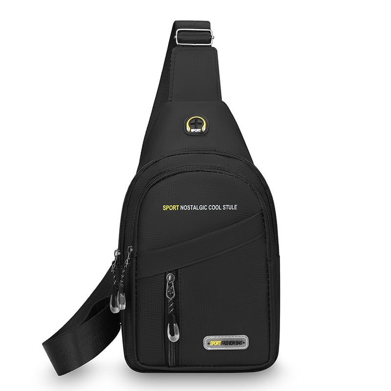 Мъжка чанта за през рамо в урбанистично минималистичен стил, найлон, дишаща подплата от полиестер, подходяща за ежедневни визии