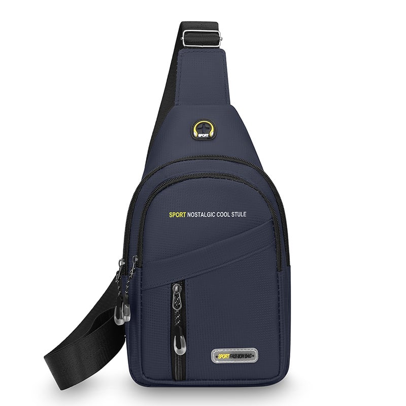 Мъжка чанта за през рамо в урбанистично минималистичен стил, найлон, дишаща подплата от полиестер, подходяща за ежедневни визии