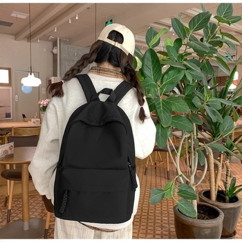 Uniszex iskolai nejlon hátizsák (20–35 L kapacitás, 8 hüvelykes laptop kompatibil, légpárnás vállpántok)
