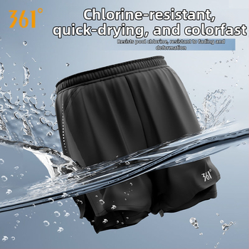 361° Ανδρικό σετ τριών τεμαχίων για κολύμβηση: μαγιό-βερμούδα, καπέλο και γυαλιά κολύμβησης; Πολυεστερικό ύφασμα; Στυλ briefs; ενήλικος