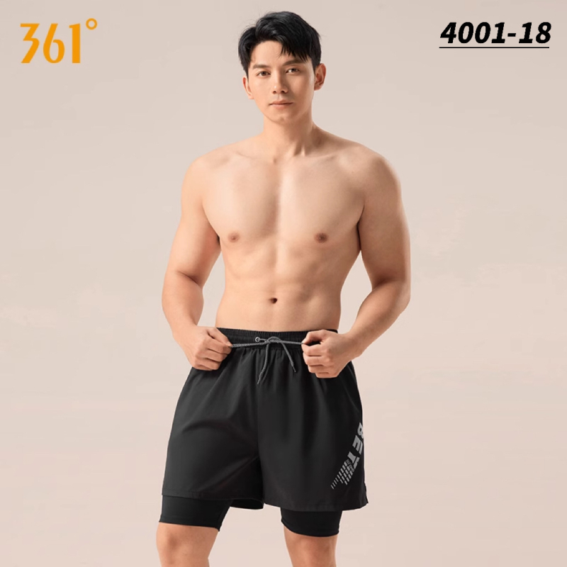 361° Ανδρικό σετ τριών τεμαχίων για κολύμβηση: μαγιό-βερμούδα, καπέλο και γυαλιά κολύμβησης; Πολυεστερικό ύφασμα; Στυλ briefs; ενήλικος