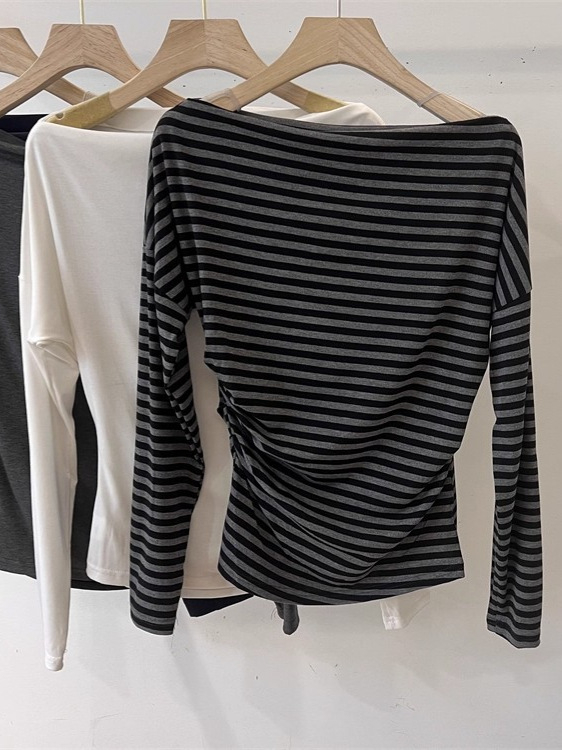 Majica od viskoze s prugastim uzorkom, dugi rukavi, slobodan kroj, Windsor ovratnik, za poslovni stil