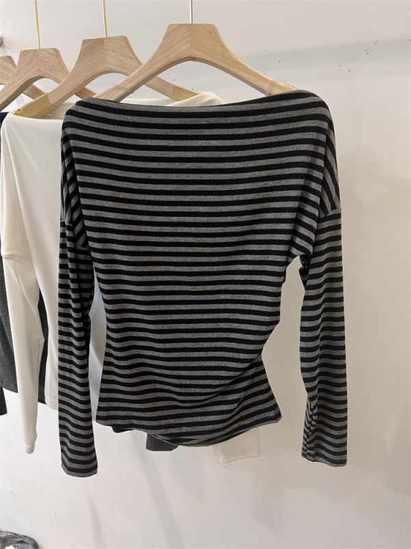 Majica od viskoze s prugastim uzorkom, dugi rukavi, slobodan kroj, Windsor ovratnik, za poslovni stil