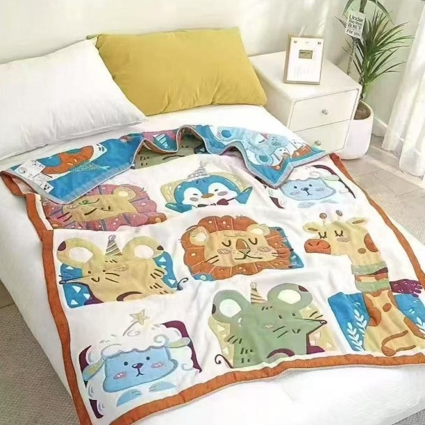 Kūdikių marlé antklodė su karikatūros panda raštu, Jacquard audinys, 500 g ir daugiau