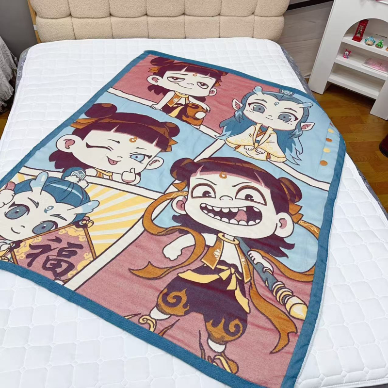 Kūdikių marlé antklodė su karikatūros panda raštu, Jacquard audinys, 500 g ir daugiau