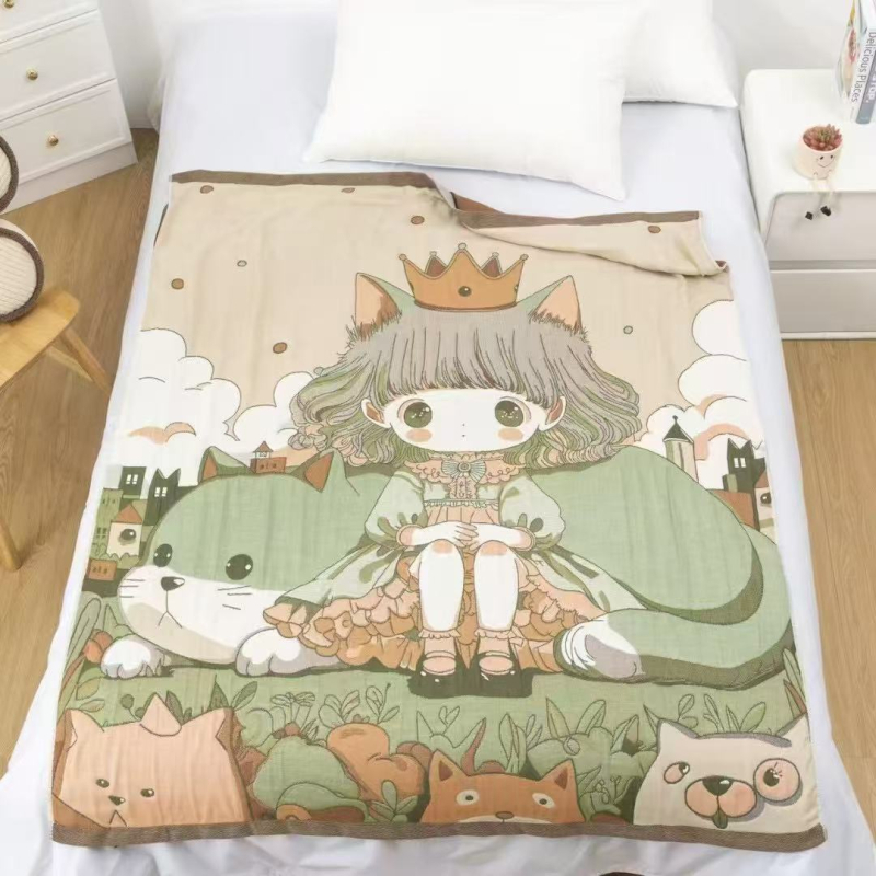 Kūdikių marlé antklodė su karikatūros panda raštu, Jacquard audinys, 500 g ir daugiau