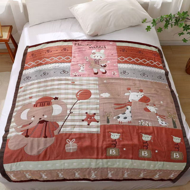 Kūdikių marlé antklodė su karikatūros panda raštu, Jacquard audinys, 500 g ir daugiau