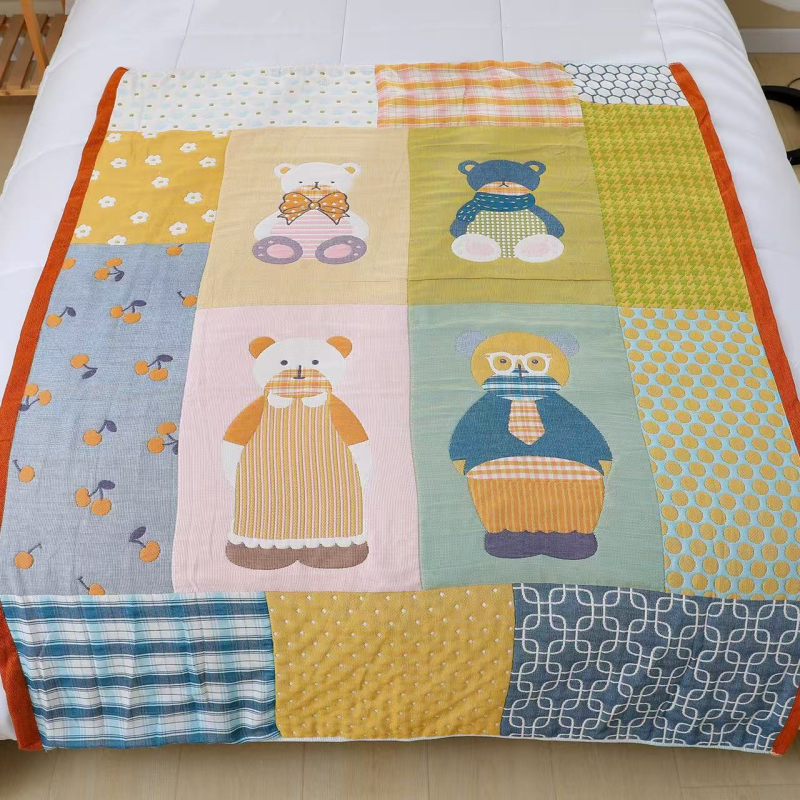 Kūdikių marlé antklodė su karikatūros panda raštu, Jacquard audinys, 500 g ir daugiau