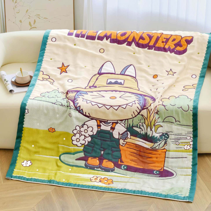 Kūdikių marlé antklodė su karikatūros panda raštu, Jacquard audinys, 500 g ir daugiau