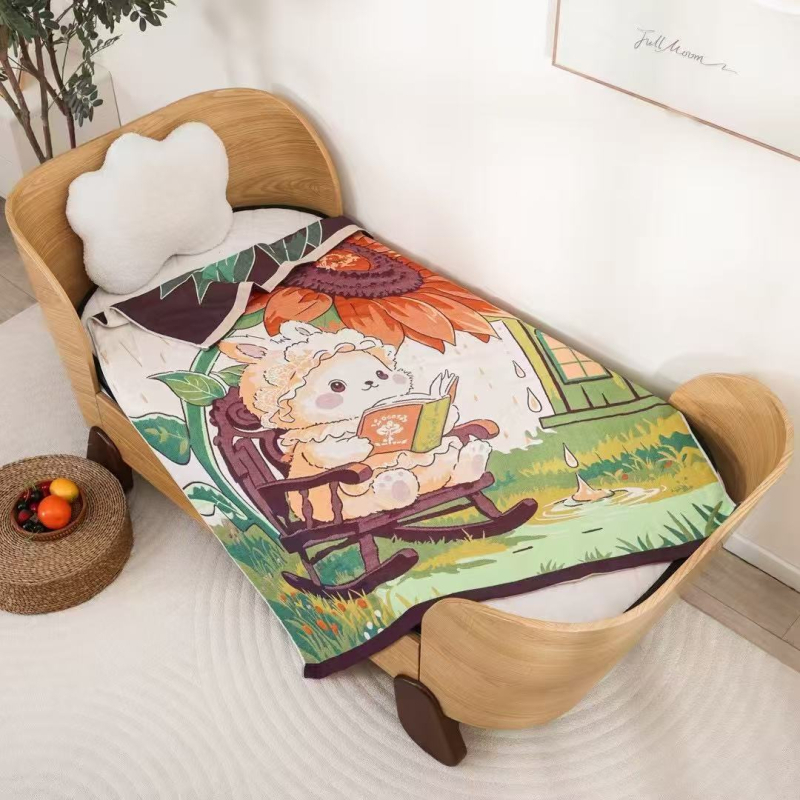 Kūdikių marlé antklodė su karikatūros panda raštu, Jacquard audinys, 500 g ir daugiau