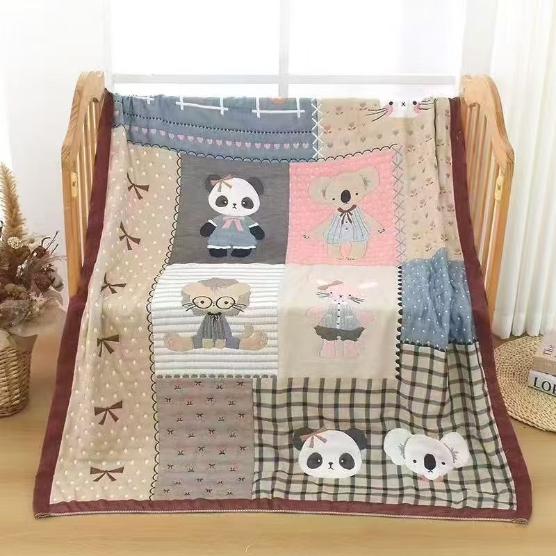 Kūdikių marlé antklodė su karikatūros panda raštu, Jacquard audinys, 500 g ir daugiau