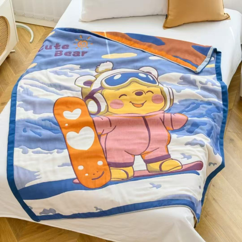 Kūdikių marlé antklodė su karikatūros panda raštu, Jacquard audinys, 500 g ir daugiau