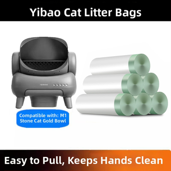 Išmanios katės tualeto atliekų maišas – sutirštintas PE, raišteliu užsegamas, tinkamas naminiams gyvūnėliams ir išmaniosioms dėžėms