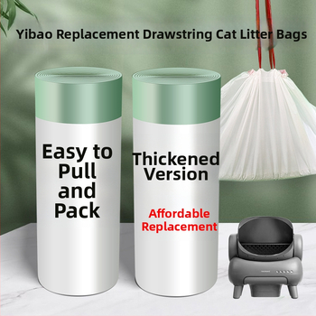 Išmanios katės tualeto atliekų maišas – sutirštintas PE, raišteliu užsegamas, tinkamas naminiams gyvūnėliams ir išmaniosioms dėžėms