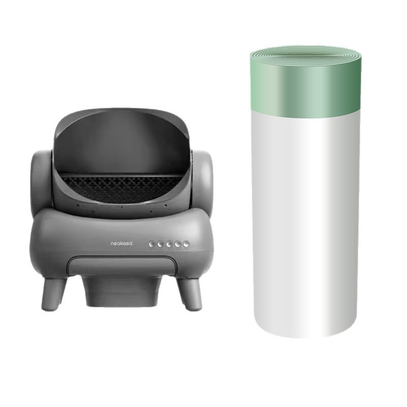 Išmanios katės tualeto atliekų maišas – sutirštintas PE, raišteliu užsegamas, tinkamas naminiams gyvūnėliams ir išmaniosioms dėžėms