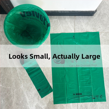 Biologiškai skaidūs augintinių išmatų maišeliai – ritinėliai, katėms ir šunims, plokščios atidarymo angos dizainas, įprasta storis