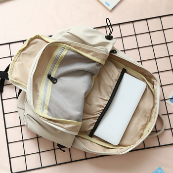 Nylon iskolai hátizsák, unisex, betűs mintával, lélegző, vízálló, kopásálló, görbült vállpántok, poliészter bélés, középiskolásoknak